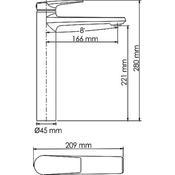 Смеситель для раковины WasserKRAFT Wiese оружейная сталь (8403H) Смеситель для раковины WasserKRAFT Wiese оружейная сталь (8403H)
