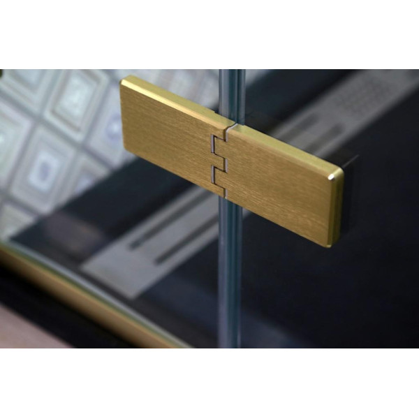 Душевой уголок Cezares Bellagio 120x80x196,8 стекло прозрачное, профиль брашированное золото (BELLAGIO-AH-1-120/80-C-BORO)