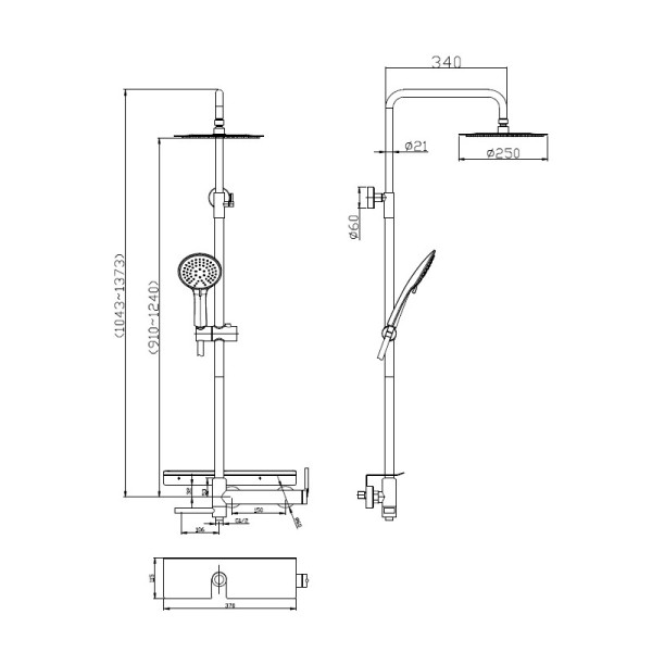 Душевая система Belbagno Etna (ETN-VSCM-IN)