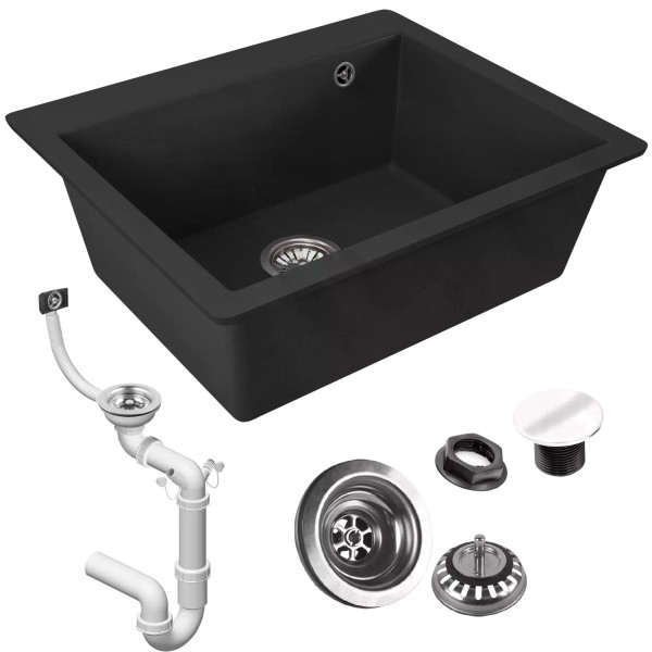 Мойка для кухни Rea Lin black гранит 60x50x22,5 черная (ZLE-00129)
