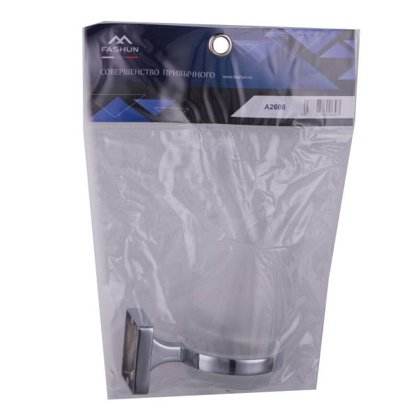 Стакан Fashun из матов. стекла L=100 мм H=95 мм цинк. сплав+нерж. сталь хром (A2606)