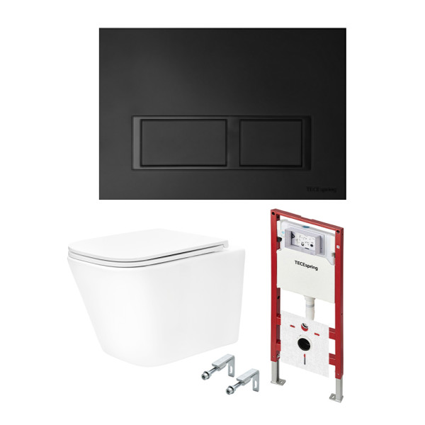 Инсталляция с унитазом TECEspring Base с клавишей черн. мат. унитаз модель S (K401204WCS) Инсталляция с унитазом TECEspring Base с клавишей черн. мат. унитаз модель S (K401204WCS)