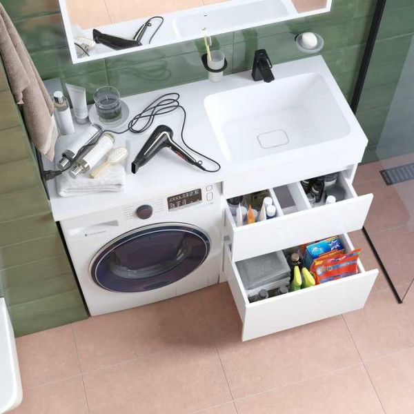 Тумба для стиральной машины с раковиной Iddis Optima Home белая (OPH12RBi95K) Тумба для стиральной машины с раковиной Iddis Optima Home белая (OPH12RBi95K)