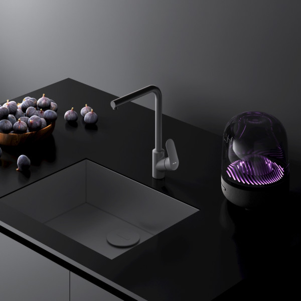 Cмеситель для кухни AM.PM Like L-образный излив, черный (F8005022) Cмеситель для кухни AM.PM Like L-образный излив, черный (F8005022)