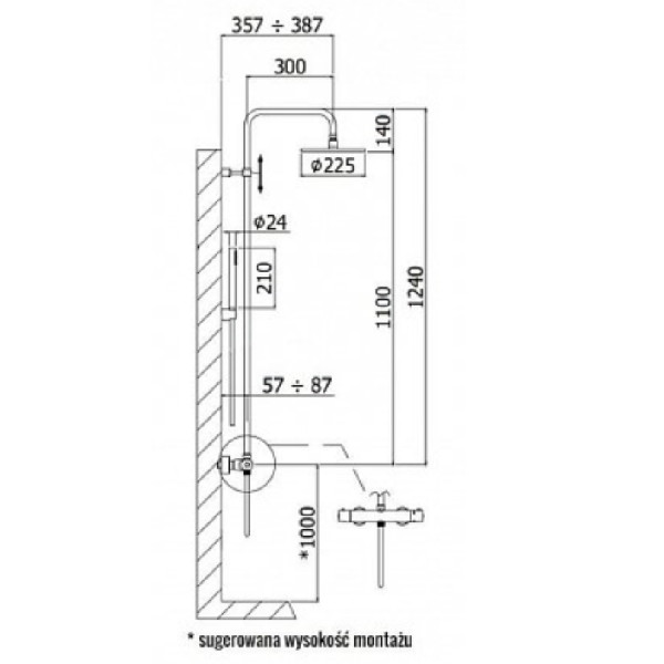 Душевая система Paffoni Birillo Fix черный (ZCOL684LIQNO)