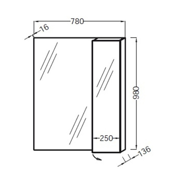 Зеркало Jacob Delafon Soprano 78 см с полкой (EB1336-NF)