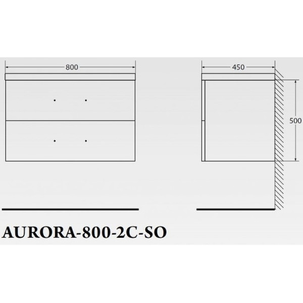 Тумба подвесная BelBagno Aurora 80 Bianco Lucido (AURORA-800-2C-SO-BL)