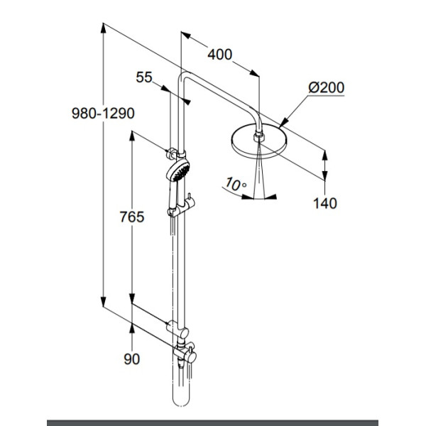 Гарнитур душевой Kludi Logo Dual Shower System 1S (6809305-00)