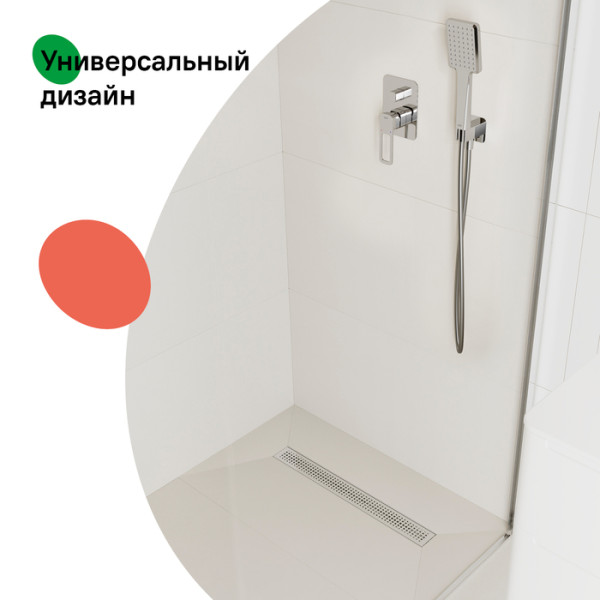 Лоток душевой 600 мм сифон 360 комбинированный затвор перфорированная решетка хром Iddis (975B6SB20DZ)