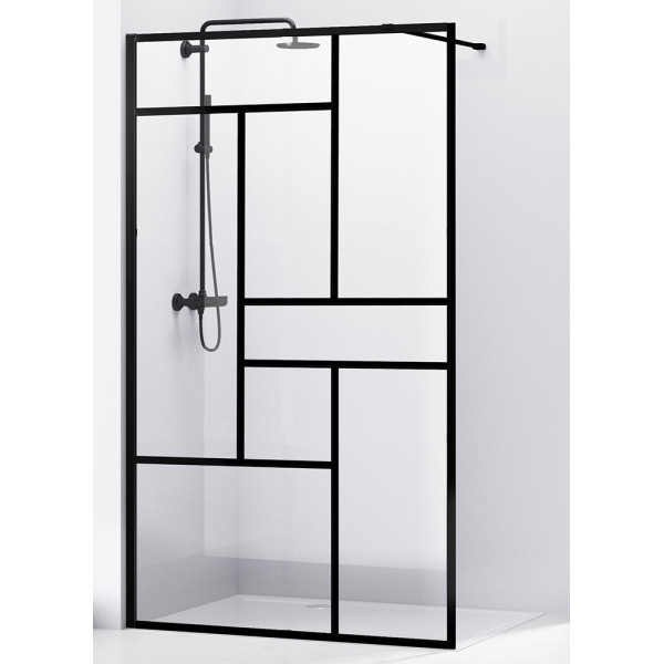 Душевая перегородка Abber Immer Offen 1000*2000 стекло прозрачное, профиль черный (AG63100B) Душевая перегородка Abber Immer Offen 1000*2000 стекло прозрачное, профиль черный (AG63100B)