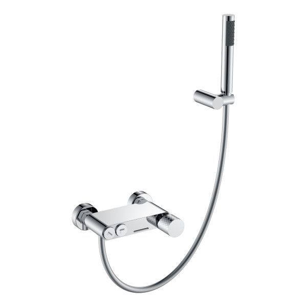 Смеситель для ванны и душа Boheme Stick chrome Diamond chrome с душевым гарнитуром хром (123-CRCR)