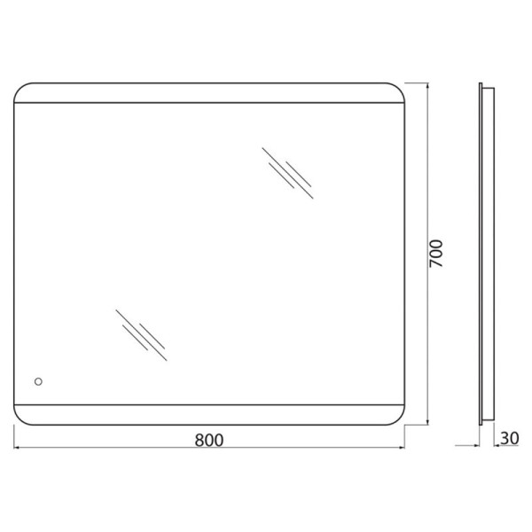 Зеркало с подсветкой BelBagno SPC-CEZ 80x70 с подогревом (SPC-CEZ-800-700-LED-TCH-WARM)