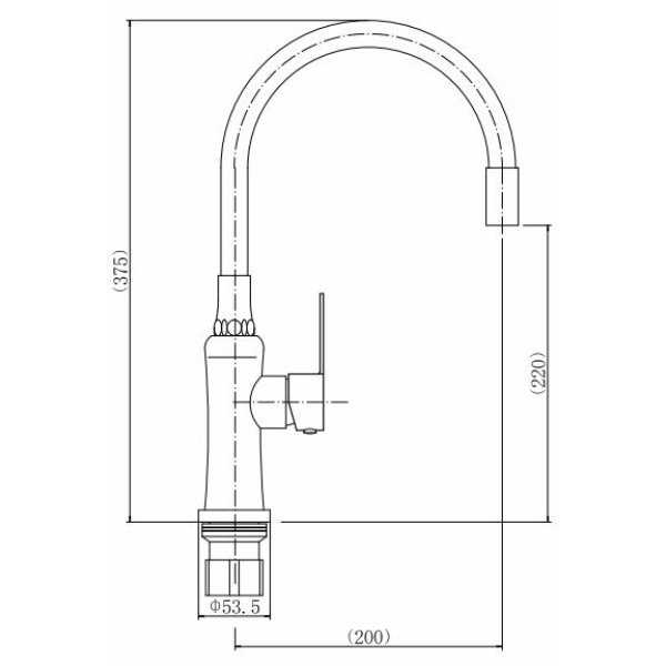 Смеситель для кухни Fashun с гибким изливом сатин/чёрный (A54801-7)