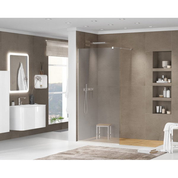 Душевая перегородка Cezares Liberta 80x195 стекло тонированное (графит), профиль хром (LIBERTA-L-1-80-120-GR-Cr)