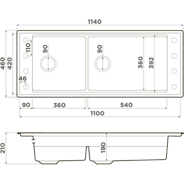 Мойка для кухни врезная Omoikiri Sintesi Pro 114-2-MO Artceramic/мокко (4997450)