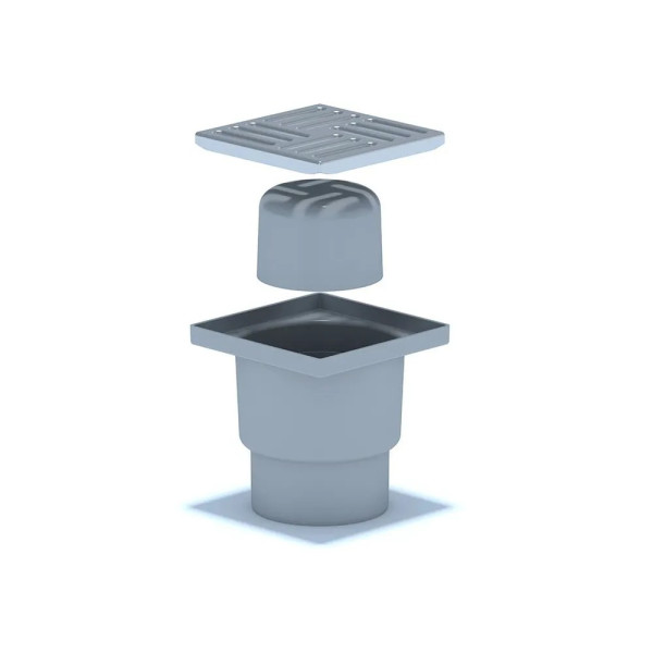 Трап вертикальный 110 мм. (150*150) АНИ нерегулируемый, с гидрозатвором (решетка нерж.ст.) АНИ пласт (TA1212) Трап вертикальный 110 мм. (150*150) АНИ нерегулируемый, с гидрозатвором (решетка нерж.ст.) АНИ пласт (TA1212)