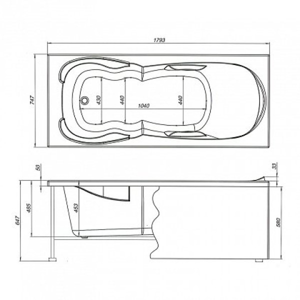 Экран фронтальный для ванны Aquanet Viola 180