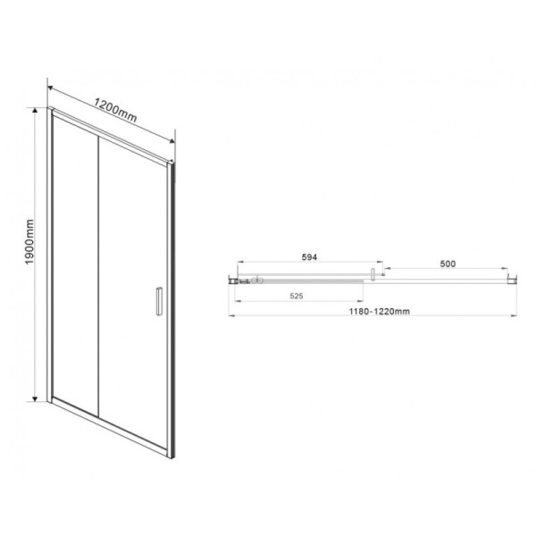 Душевая дверь Vincea Garda VDS-1G 1200х1900 стекло шиншилла, профиль черный (VDS-1G120CHB)