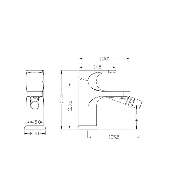 Смеситель для биде Boheme Spectre никель (456-NB) Смеситель для биде Boheme Spectre никель (456-NB)
