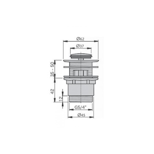 Водослив для умывальника Miano click/clack 5/4" цельнометаллический с малой заглушкой, низкий (M1107) Водослив для умывальника Miano click/clack 5/4" цельнометаллический с малой заглушкой, низкий (M1107)