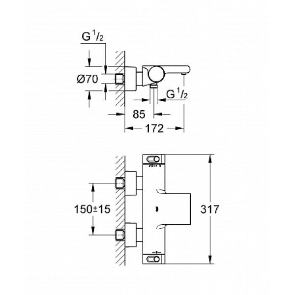 Смеситель термостатический для ванны Grohe Grohtherm 2000 (34174001)
