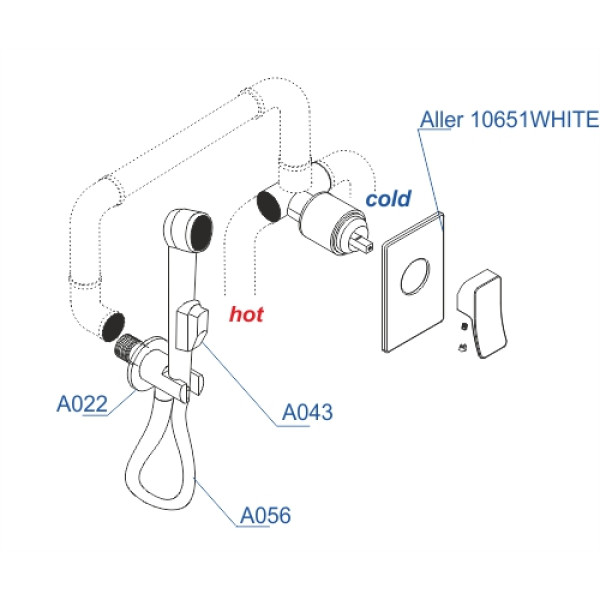 Смеситель с гигиеническим душем WasserKRAFT A010656 со шлангом 100 см Смеситель с гигиеническим душем WasserKRAFT A010656 со шлангом 100 см