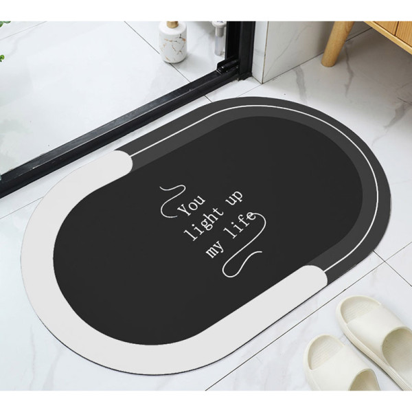 Коврик для ванной Melodia OVALE диатомитовый 50х80 чёрный (MK200)