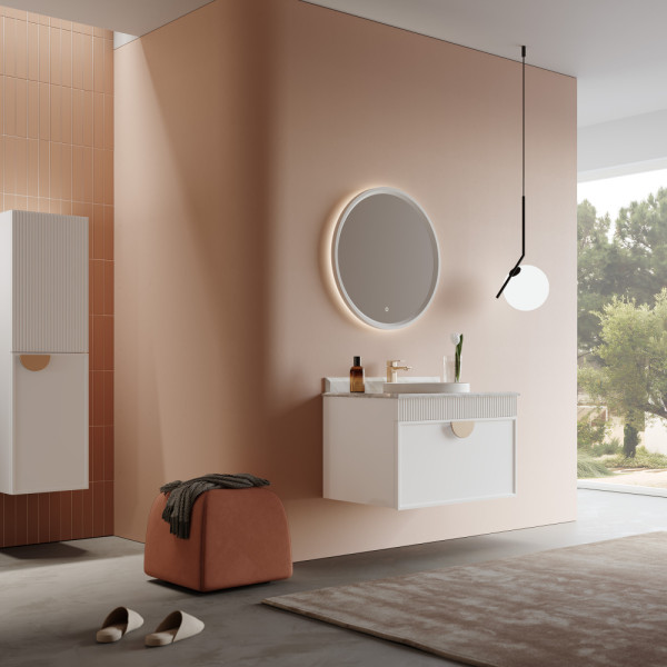 Тумба подвесная Orka Molino 820x550x530 с раковиной белый матовый (5004580)