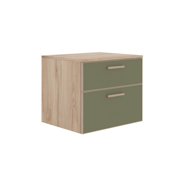 Тумба подвесная Orka Salerno 610x500x520 зеленый матовый, светлое дерево (3008777)