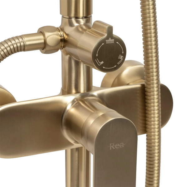 Душевая система с изливом Rea Verso Gold mat (REA-P9146)
