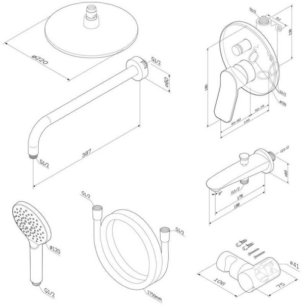 Душевая система AM.PM X-Joy хром (FB85A10020) Душевая система AM.PM X-Joy хром (FB85A10020)