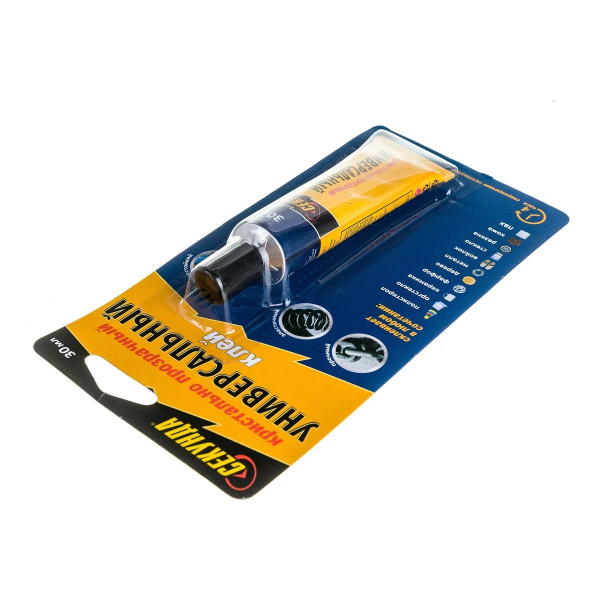 Клей кристально-прозрачный универсальный Секунда 30 мл. (на блистере) (403-108)