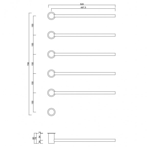 Полотенцесушитель электрический Abber Charme 520x795 сталь брашированная (AH4005BST) Полотенцесушитель электрический Abber Charme 520x795 сталь брашированная (AH4005BST)