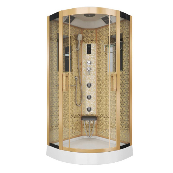 Душевая кабина Niagara с гидромассажем Luxe 900*900*2200 стекло прозрачное, профиль золотой (NGL-7715G) Душевая кабина Niagara с гидромассажем Luxe 900*900*2200 стекло прозрачное, профиль золотой (NGL-7715G)
