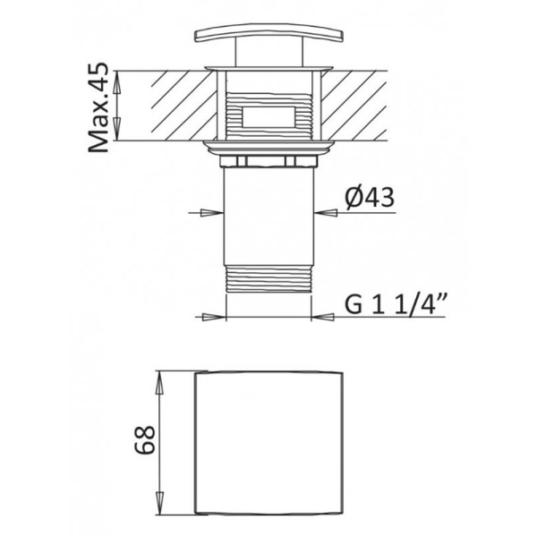 Смеситель для раковины Cezares Porta (PORTA-BLI-01-W0)