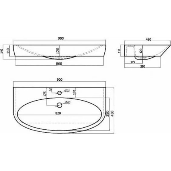 Раковина мебельная Aqwella Escape 900x110x450 белая глянцевая (Esc.09.04.D) Раковина мебельная Aqwella Escape 900x110x450 белая глянцевая (Esc.09.04.D)