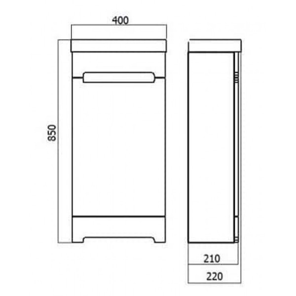 Тумба напольная с раковиной BandHours Elba 400х220х850 L (Elb400.92 L)