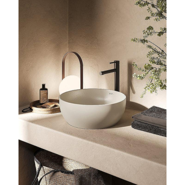 Раковина накладная Vitra Outline Recycled 41x41 без перелива матовый тауп (7992B066-0016)