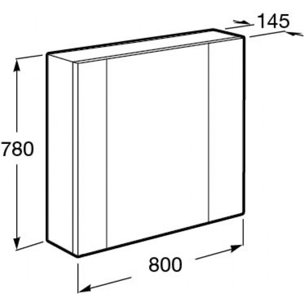 Шкаф зеркальный Roca Ronda 800x145x780 белый матовый, бетон (Z.RU93.0.300.9)