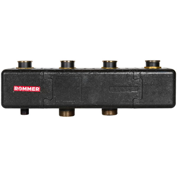 Коллектор распределительный Rommer 1 1/2" на 2 контура (сталь, до 85 кВт) в теплоизоляции (RDG-1017-004002) Коллектор распределительный Rommer 1 1/2" на 2 контура (сталь, до 85 кВт) в теплоизоляции (RDG-1017-004002)
