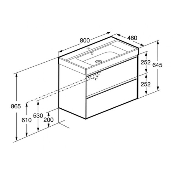 Тумба подвесная Roca Ona Ivory 785x450x565 слоновая кость (Z.RU93.0.786.2)