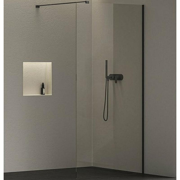 Душевое ограждение Ravak ST Walk-In Wall Air 90 90x200 стекло прозрачное, профиль черный (GW9W7030Z1)
