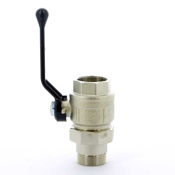 Кран Bugatti 1 1/2" шаровый со сгоном New Jersey 920 (черная ручка) (09200007) Кран Bugatti 1 1/2" шаровый со сгоном New Jersey 920 (черная ручка) (09200007)