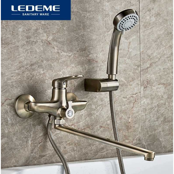 Смеситель для ванны и душа Ledeme с душевым гарнитуром (L2248C)