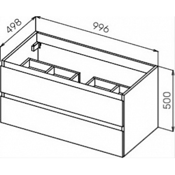 Тумба подвесна Cezaresя Molveno 100x50x50 Legno Grigio (MOLVENO-100-2C-SO-LG)