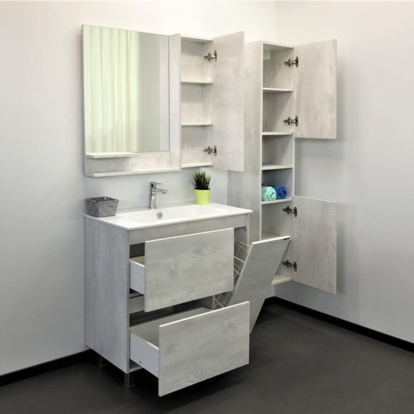 Тумба напольная Comforty Сочи 910x875x465 белый глянцевый с раковиной (00-00001430)