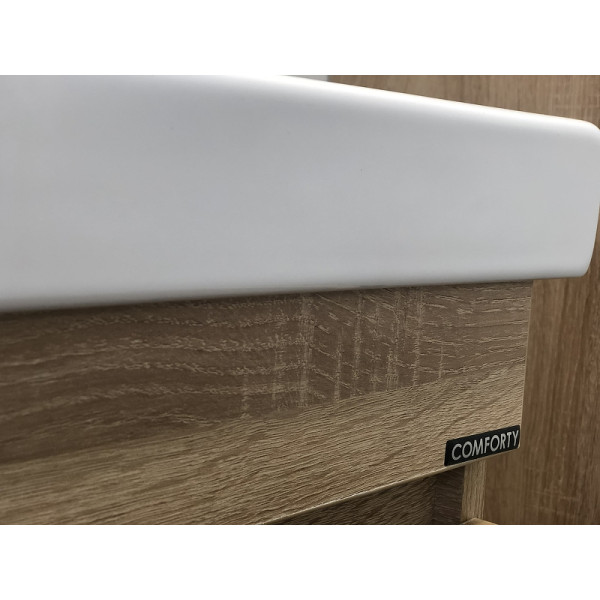 Тумба подвесная с раковиной Comforty Тромсе 600x400x630 дуб сонома (00004142217)