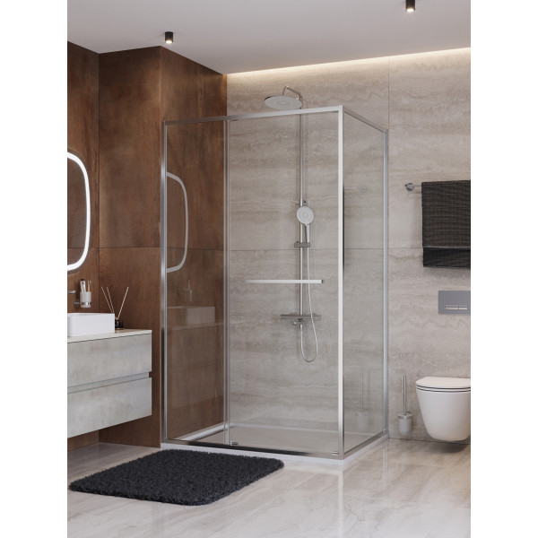 Душевой уголок Cezares Lux 120x90x195 стекло прозрачное, профиль хром (LUX-AH-FS-11-120/90-C-CR)