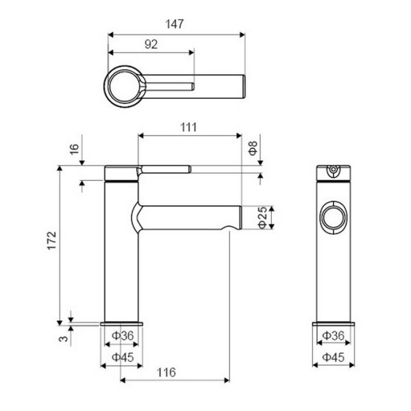 Смеситель для раковины Excellent Pi AREX.1201CR
