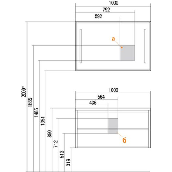 Тумба подвесная Акватон Римини 100 белый глянец (1A232801RN010) Тумба подвесная Акватон Римини 100 белый глянец (1A232801RN010)
